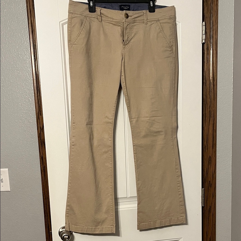 American Eagle Outfitters Tan Flare Khaki